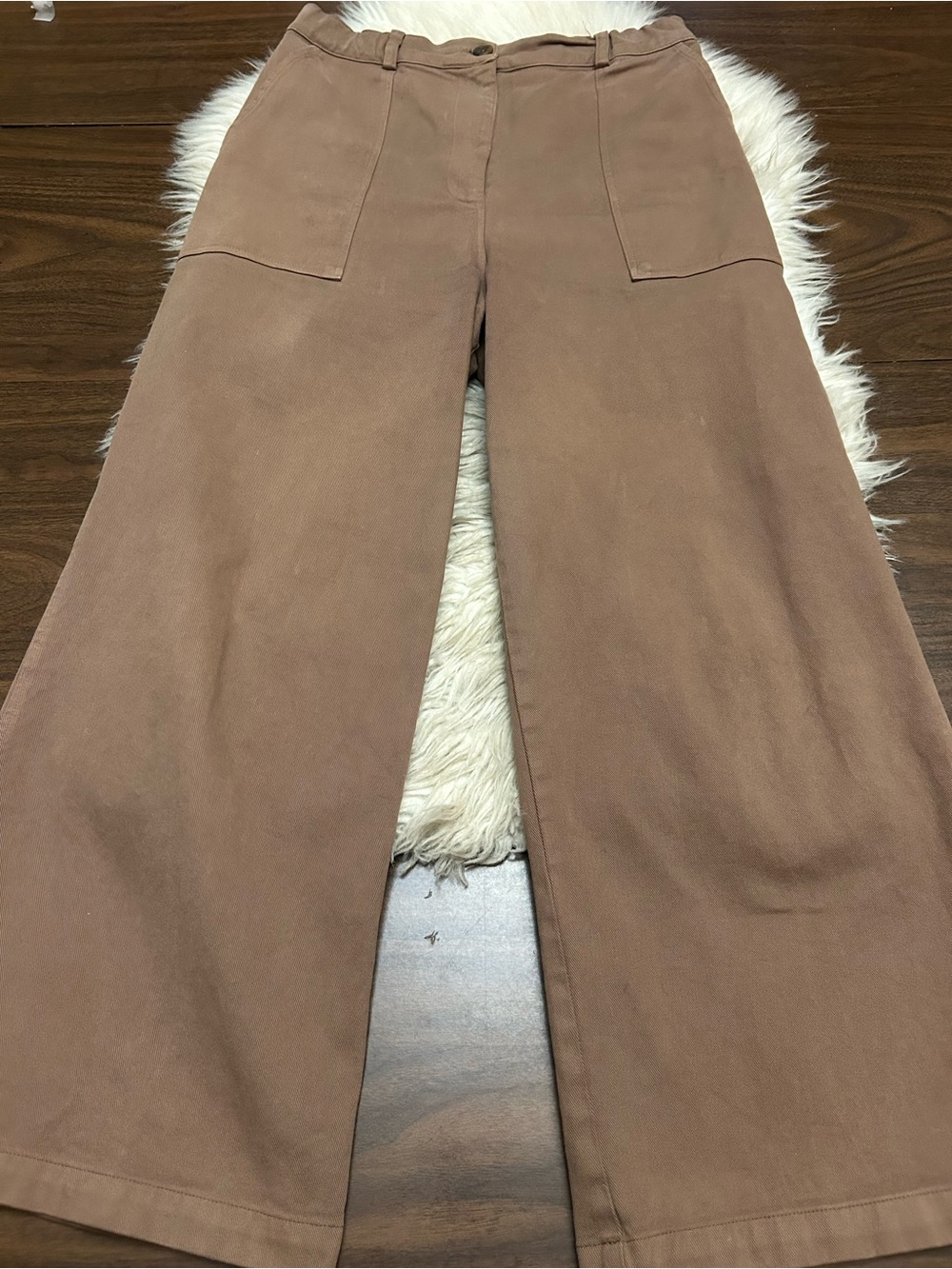 FIRST RITE High-Rise Wide-Leg Cropped Pants In Cocoa - Picture 6 of 16
